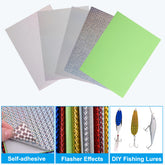 Close-up of waterproof holographic adhesive film for lures
